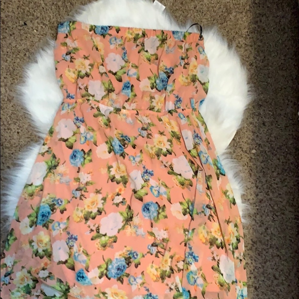 Pink Hi-Lo Floral Dress